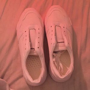 White (unworn) classic platform sneakers